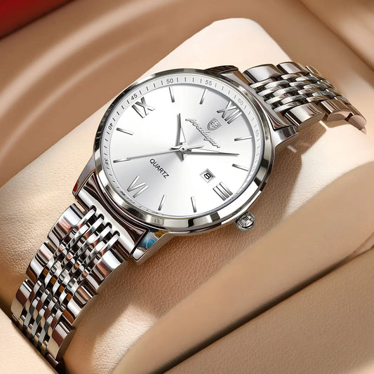 Relógio Belisse Poedagar Business Glow | Feminino | Luminosa | À Prova d’Água | Aço Inoxidável | Data