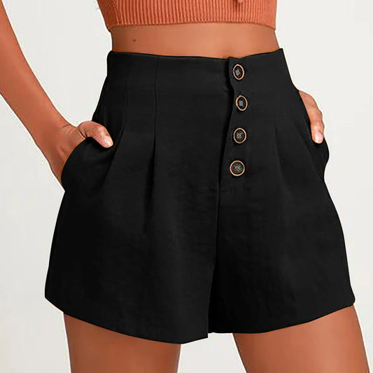 Shorts Feminino Belisse Duo Classic | Shorts Preto e Branco | Cintura Alta e Modelagem Solta