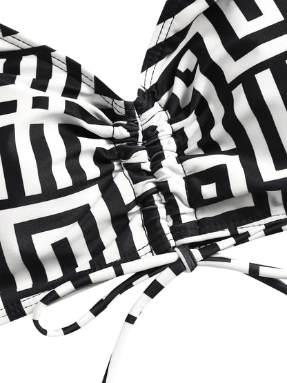 Conjunto Belisse Geo Chic | Biquíni e Saída de Praia com Estampa