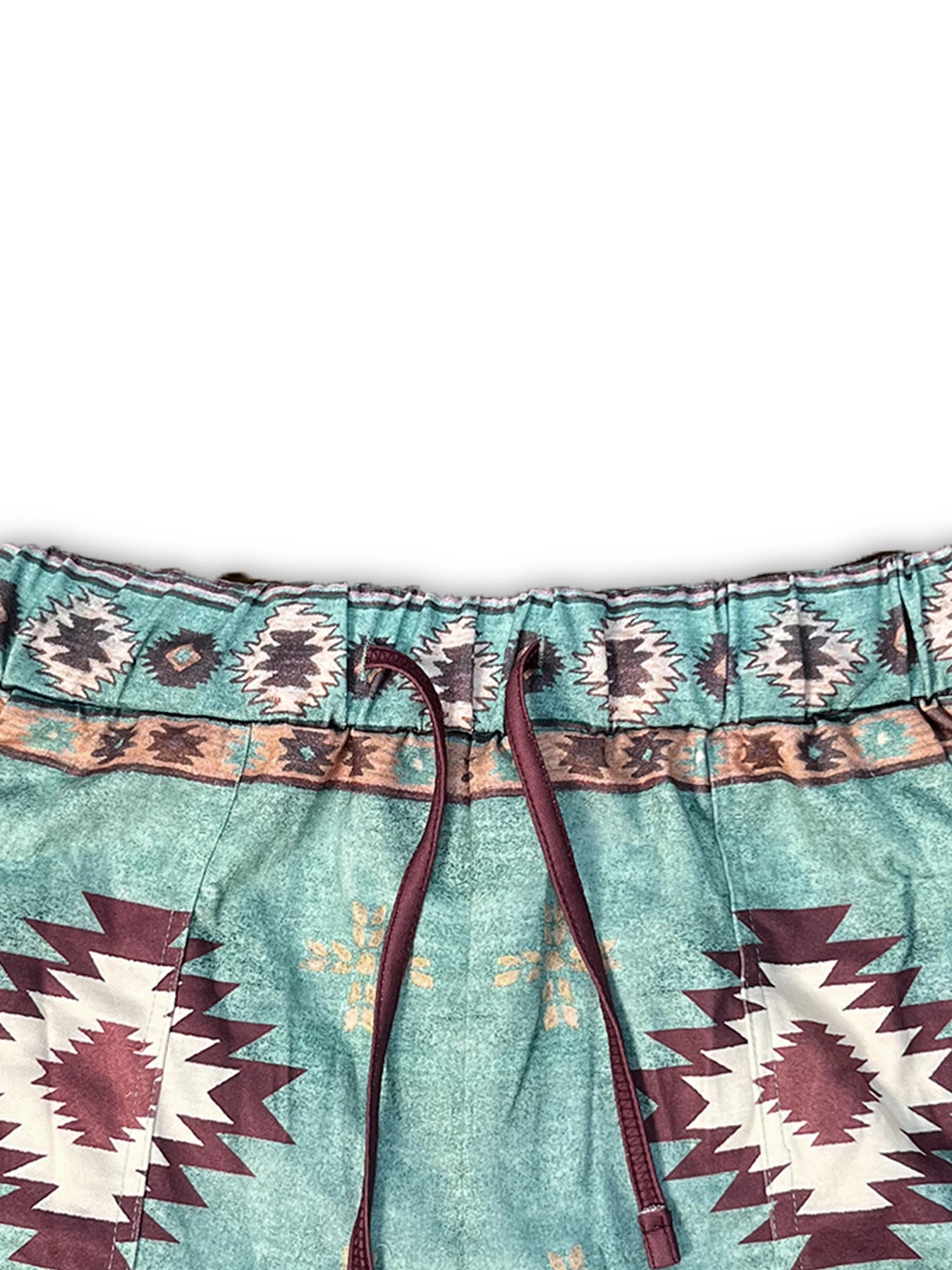Shorts Feminino Belisse Resort Étnico | Shorts Estampado Geométrico | Estilo Boho Chic de Verão