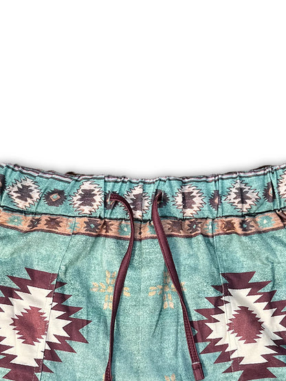 Shorts Feminino Belisse Resort Étnico | Shorts Estampado Geométrico | Estilo Boho Chic de Verão